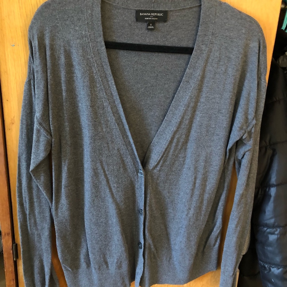 Banana Republic Forever Sweater Grey Cardigan - S